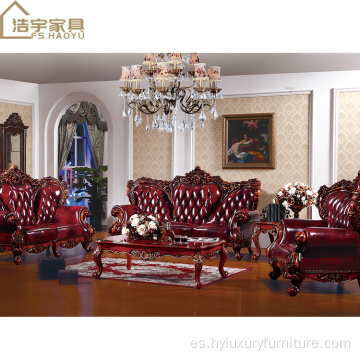 Sofá de salón de cuero genuino de lujo Royal Dubai